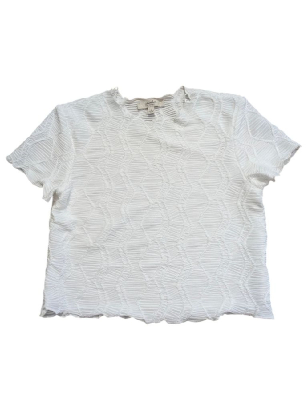 Atelier by Kirious White Textured Tee Short Sleeve Large